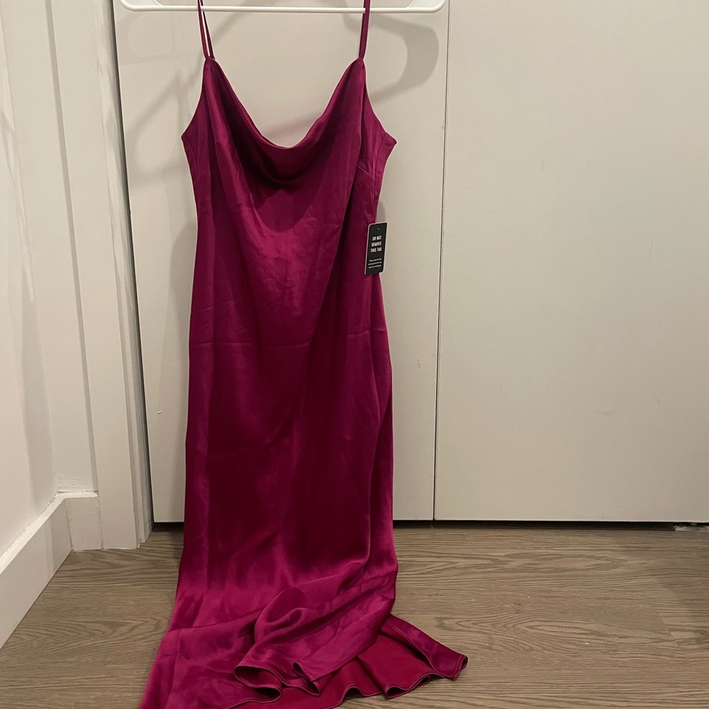 NWT Express Satin Cowl Neck Midi Dress